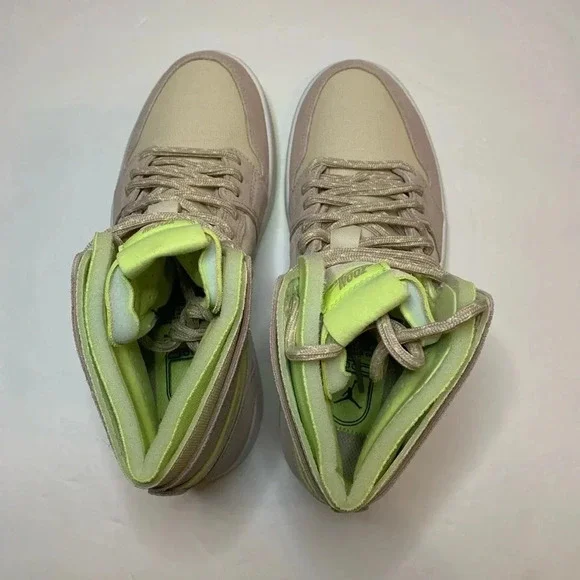 Women's Nike Jordan 1 Zoom Lemon Twist CT0979 200 Pearl White Fossil New - Picture 7 of 9